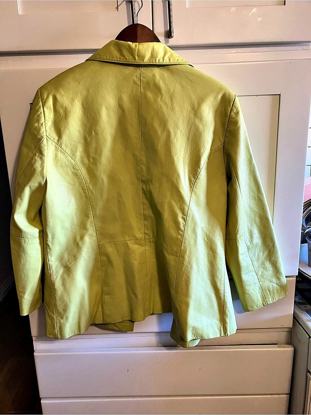 MIXIT Women's Light Green Leather Blazer Jacket Like New - Picture 4 of 14